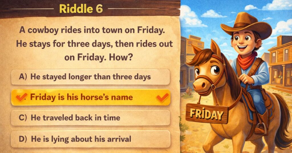 Riddle of the cowboy and Friday