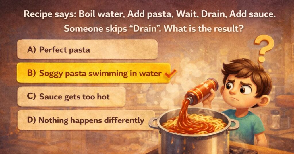 Soggy pasta misstep quiz