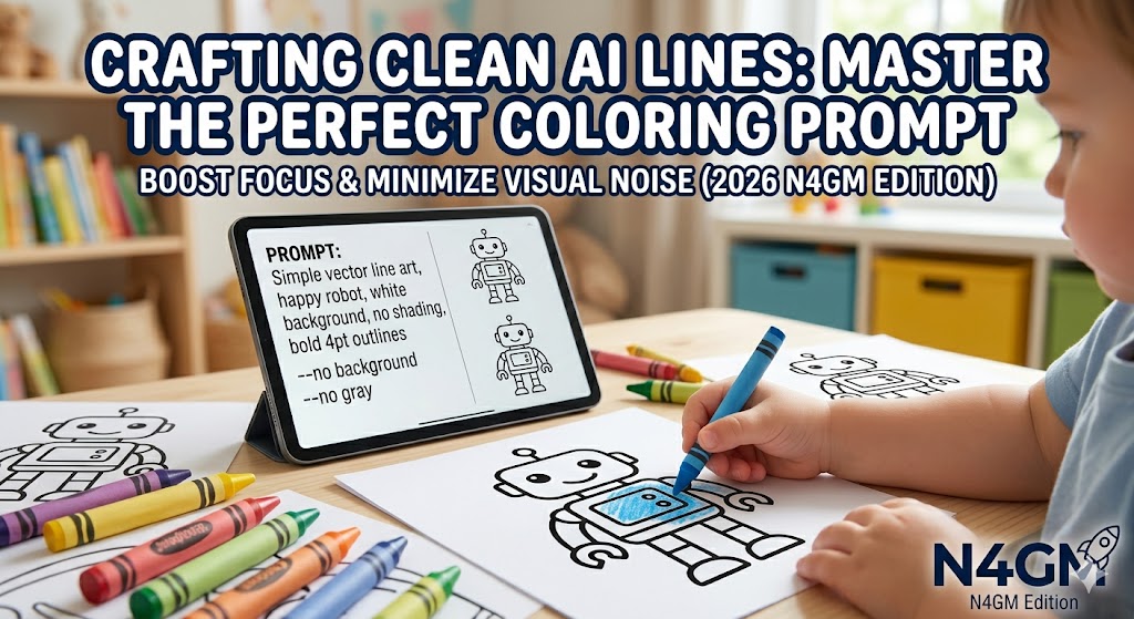 Sachin Sharma's guide on best AI prompts for coloring books with clean lines